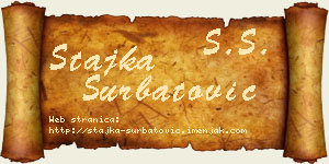 Stajka Šurbatović vizit kartica